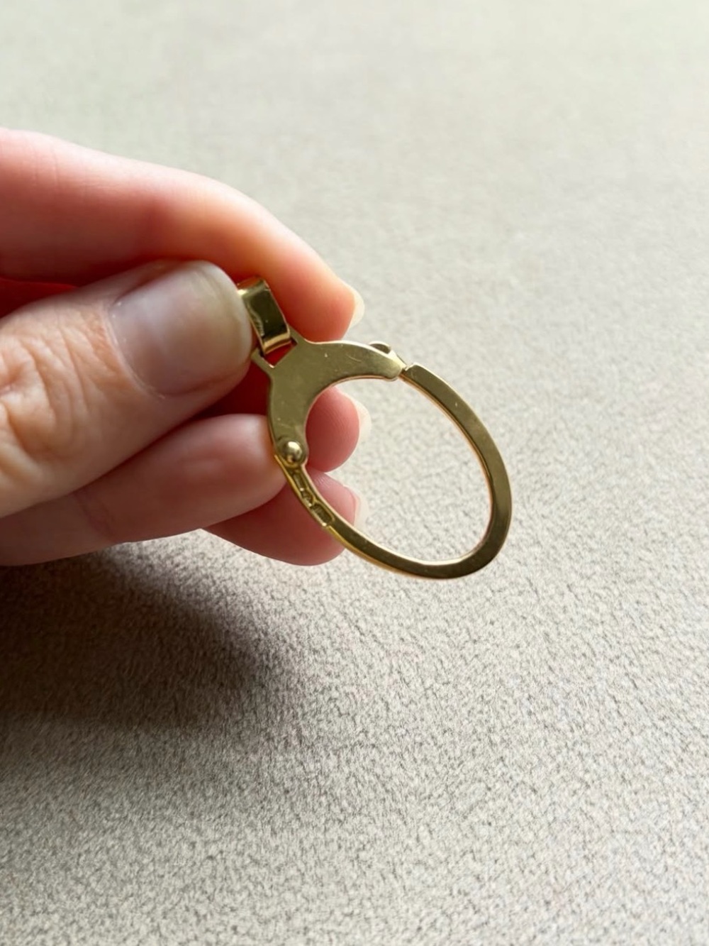 Antique 18k oval charm connector